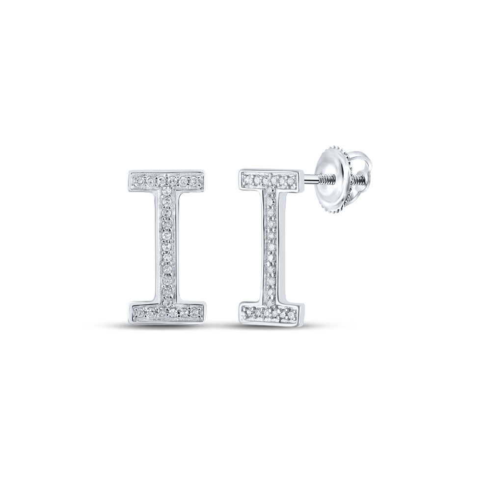 1/10CTW-DIA P1P2 INITIAL "I" GIFT EARRING