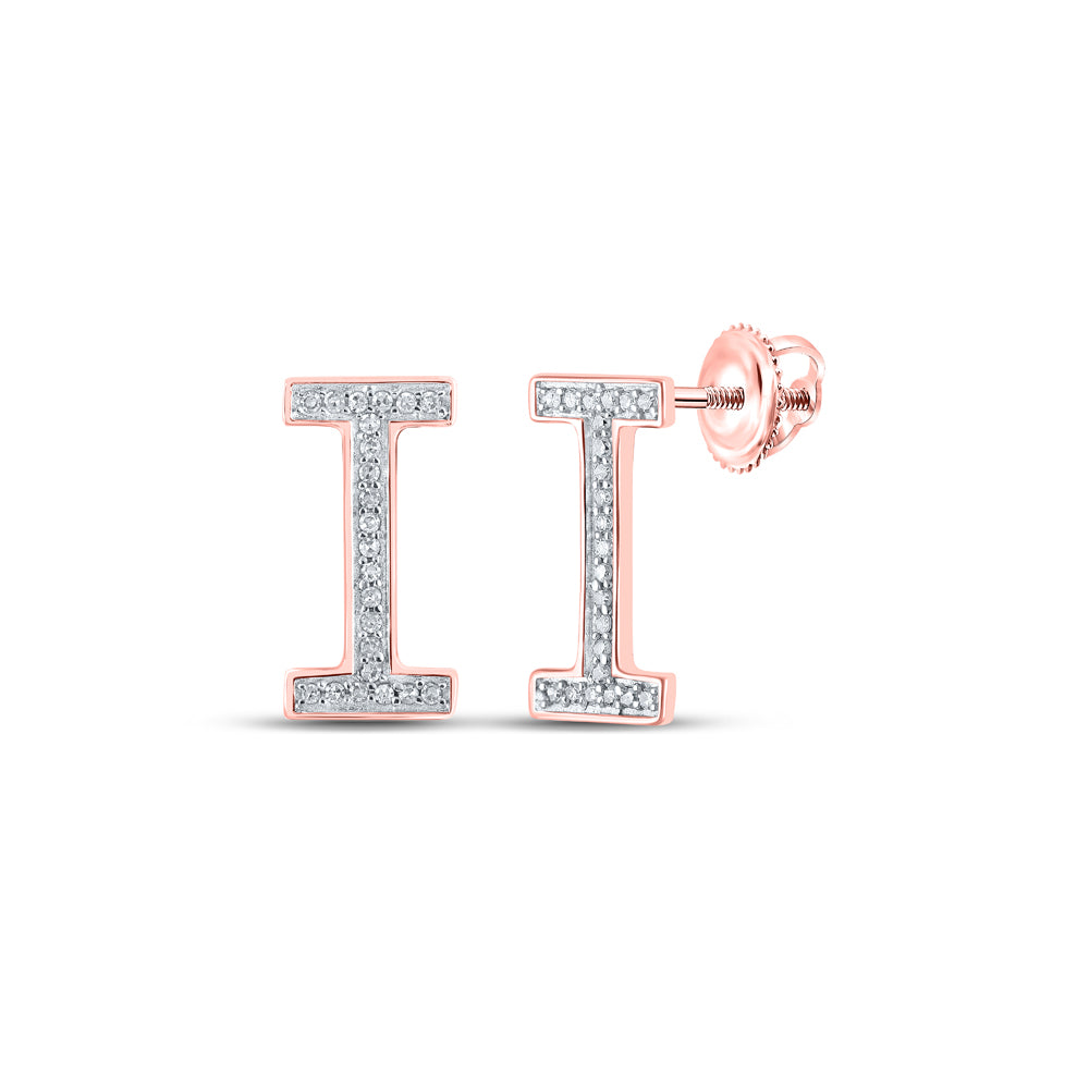 1/10CTW-DIA P1P2 INITIAL "I" GIFT EARRING