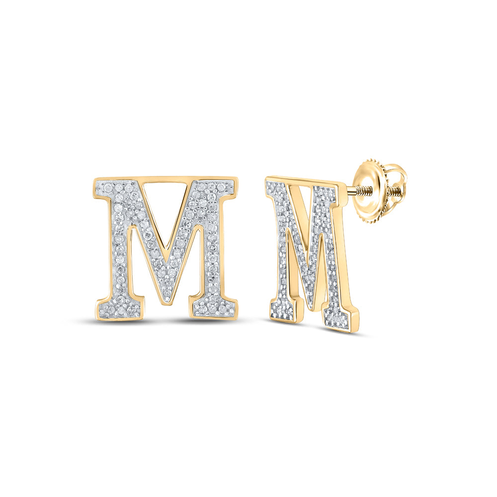 1/4CTW-DIA P1P2 INITIAL "M" GIFT EARRING