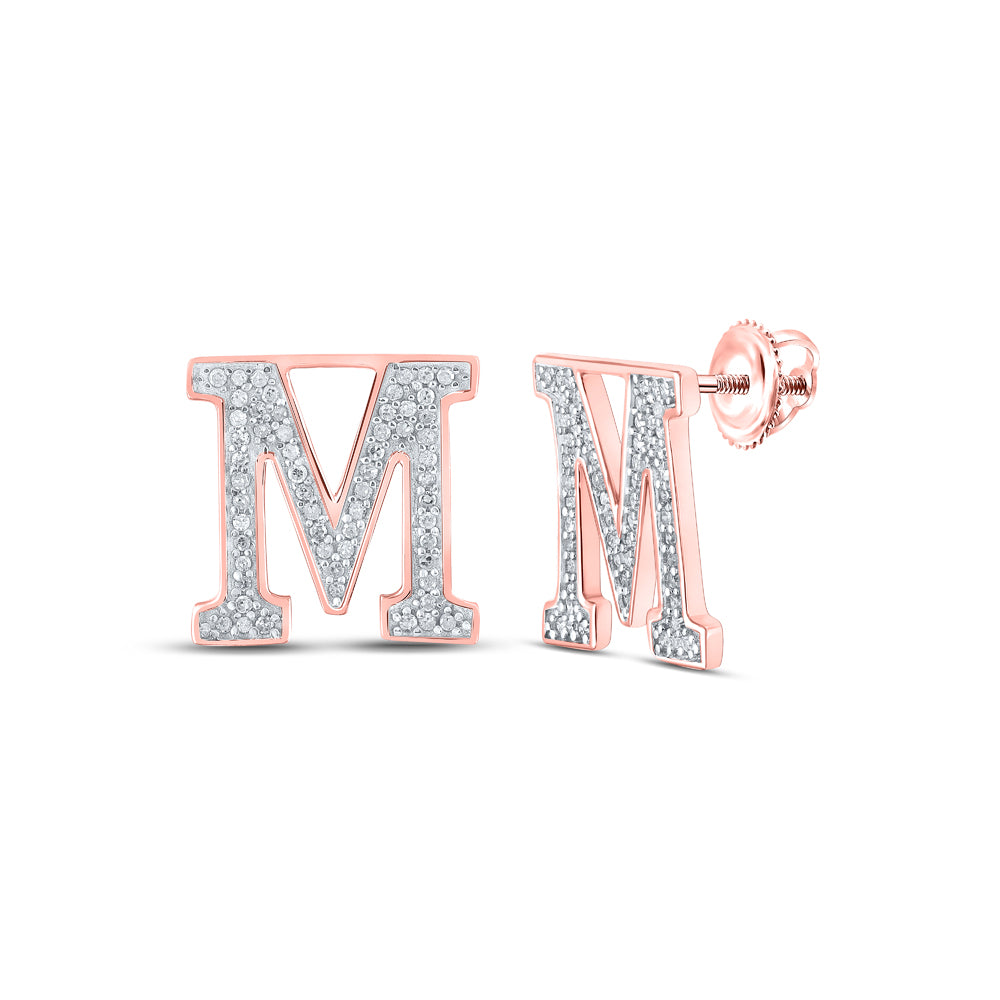 1/4CTW-DIA P1P2 INITIAL "M" GIFT EARRING