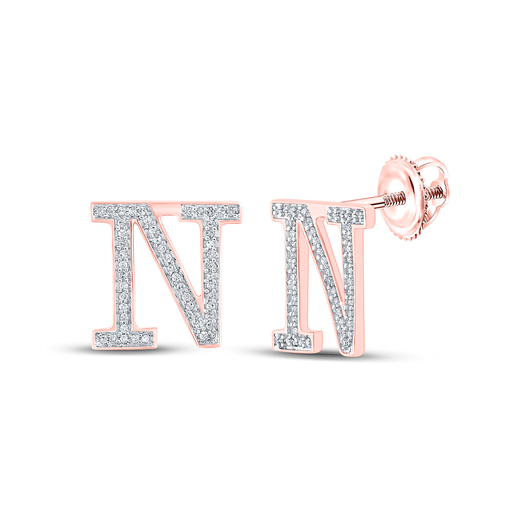 1/5CTW-DIA P1P2 INITIAL "N" GIFT EARRING