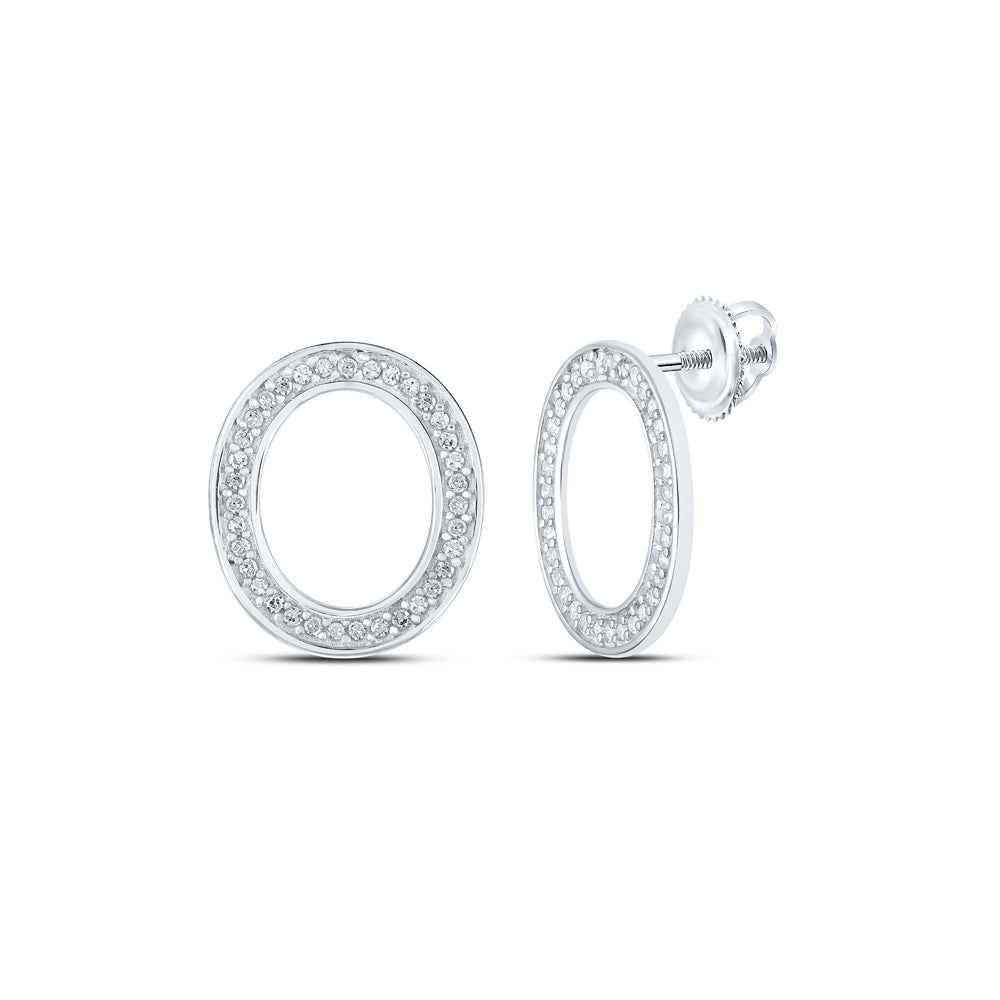 1/8CTW-DIA P1P2 INITIAL "O" GIFT EARRING