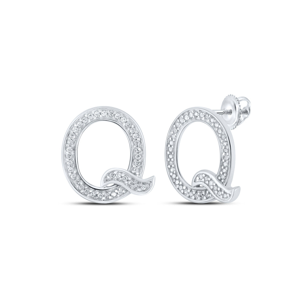 1/6CTW-DIA P1P2 INITIAL "Q" GIFT EARRING