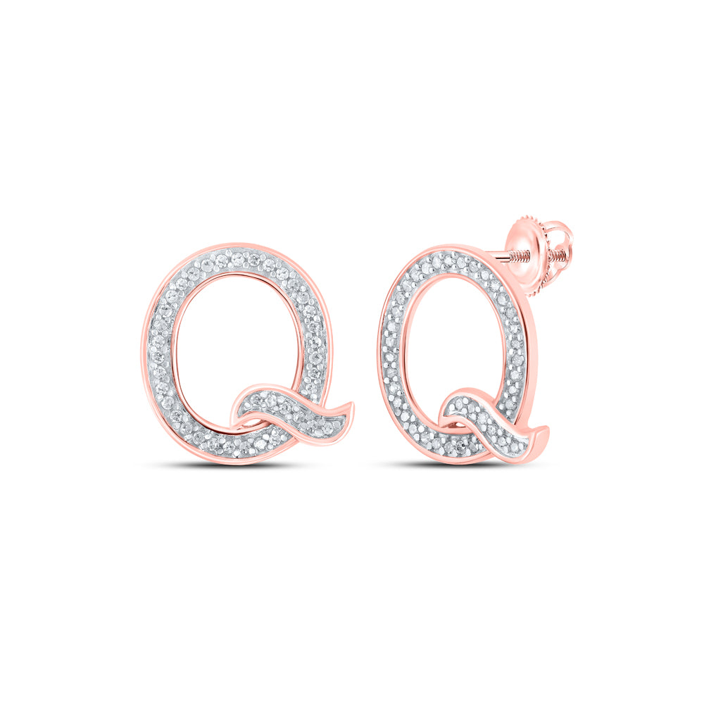 1/6CTW-DIA P1P2 INITIAL "Q" GIFT EARRING