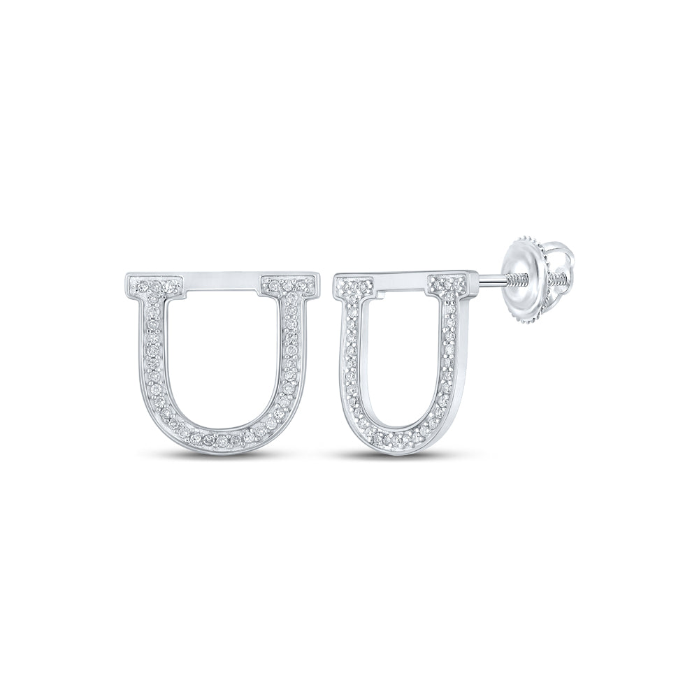 1/6CTW-DIA P1P2 INITIAL "U" GIFT EARRING