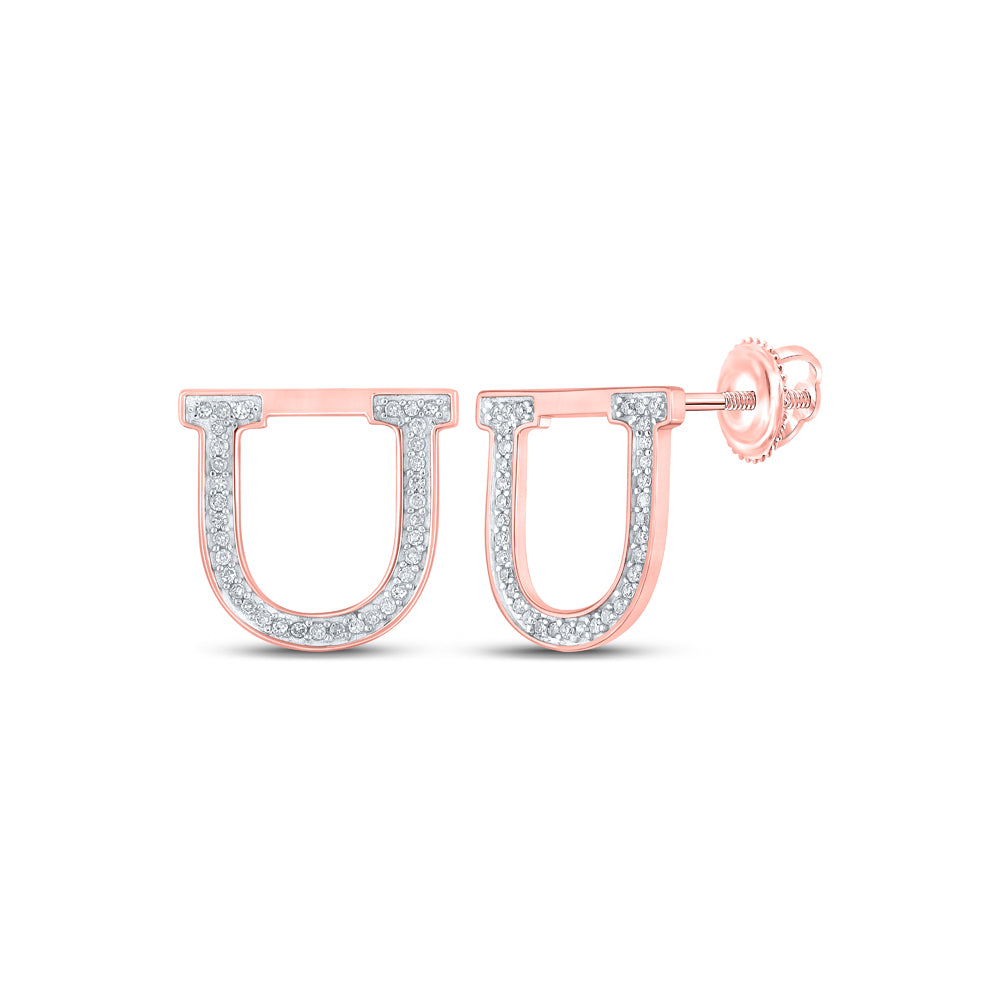 1/6CTW-DIA P1P2 INITIAL "U" GIFT EARRING