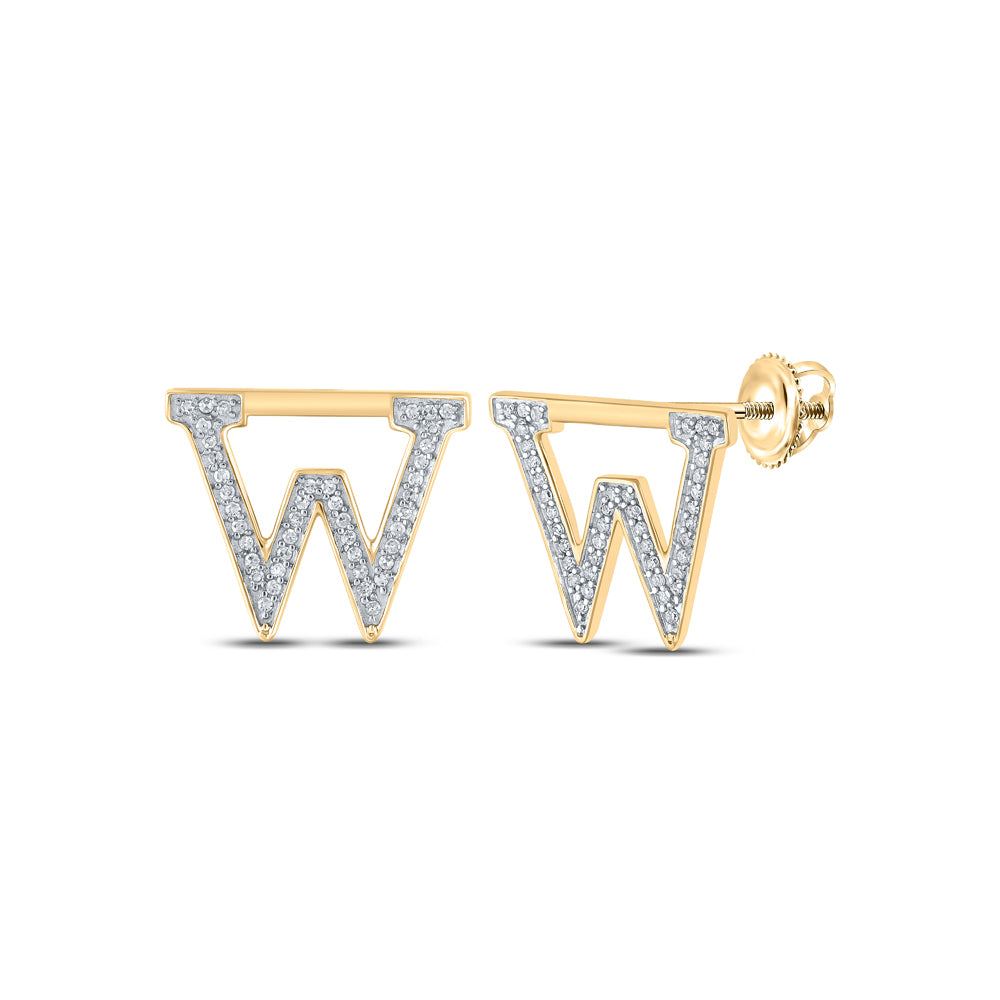 1/6CTW-DIA P1P2 INITIAL "W" GIFT EARRING