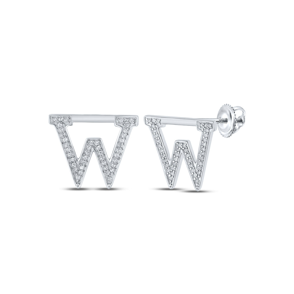 1/6CTW-DIA P1P2 INITIAL "W" GIFT EARRING