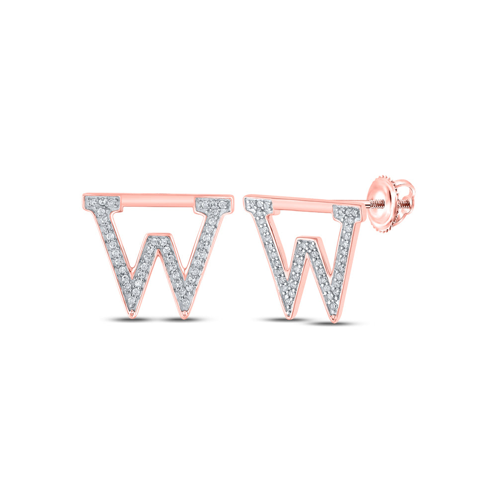 1/6CTW-DIA P1P2 INITIAL "W" GIFT EARRING