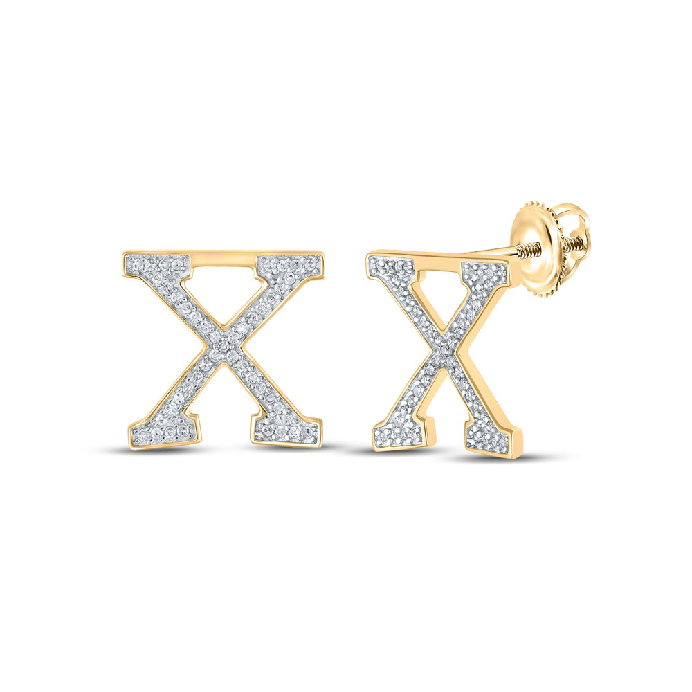 1/5CTW-DIA P1P2 INITIAL "X" GIFT EARRING