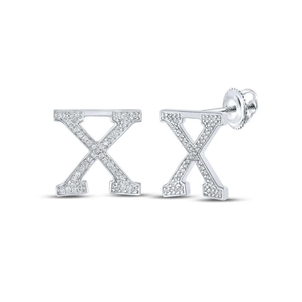 1/5CTW-DIA P1P2 INITIAL "X" GIFT EARRING