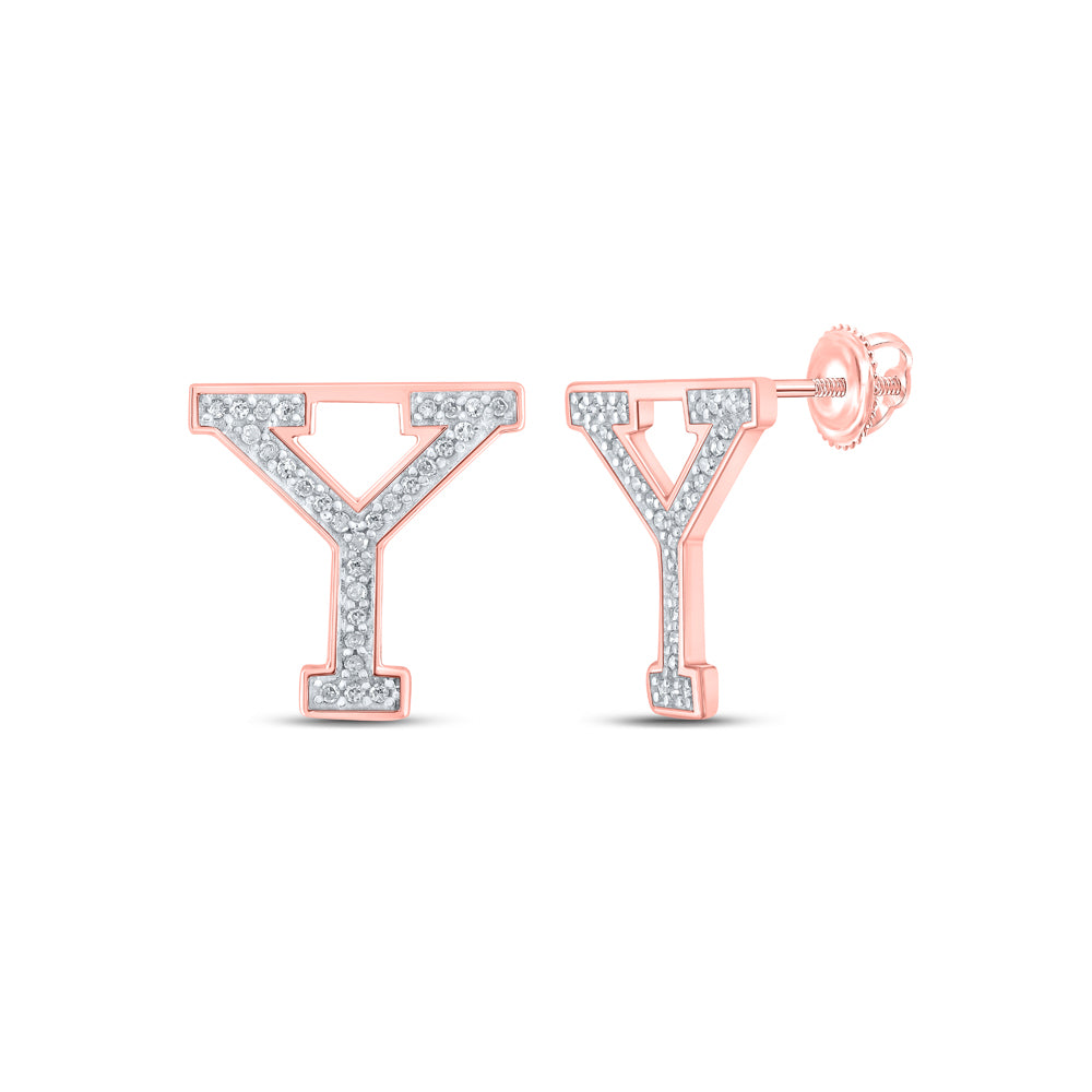 1/8CTW-DIA P1P2 INITIAL "Y" GIFT EARRING