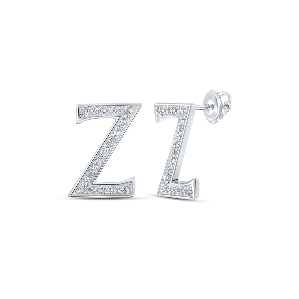 1/8CTW-DIA P1P2 INITIAL "Z" GIFT EARRING