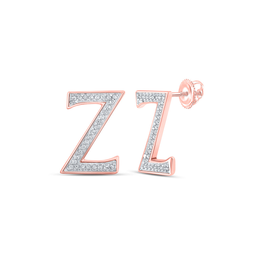1/8CTW-DIA P1P2 INITIAL "Z" GIFT EARRING