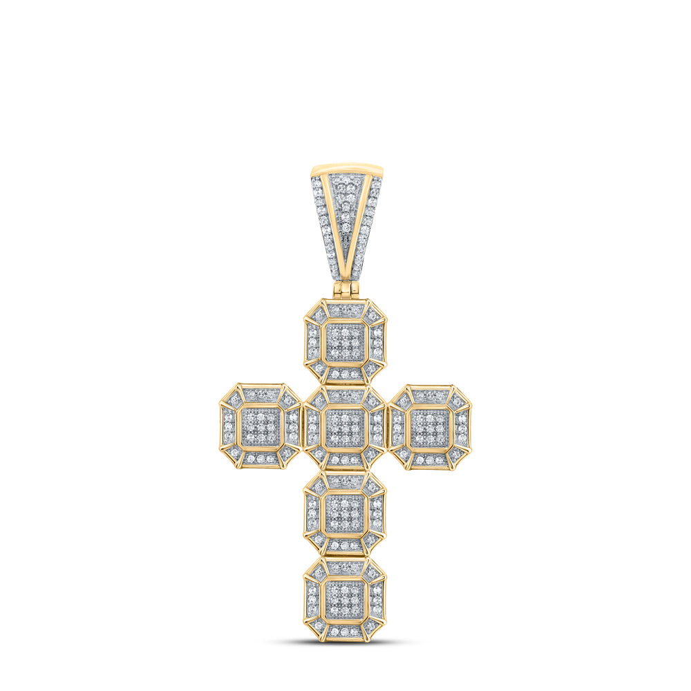 1/2CT-DIA P1P2 CROSS MENS CHARM