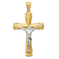 Load image into Gallery viewer, 14k Satin Two-tone Crucifix Pendant
