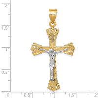 Load image into Gallery viewer, 14k Two-tone Diamond-cut Crucifix Pendant
