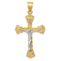 Load image into Gallery viewer, 14k Two-tone Diamond-cut Crucifix Pendant
