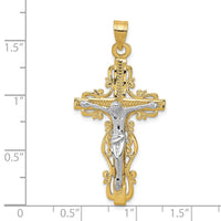 Load image into Gallery viewer, 14k Two-tone Diamond-cut Crucifix Pendant
