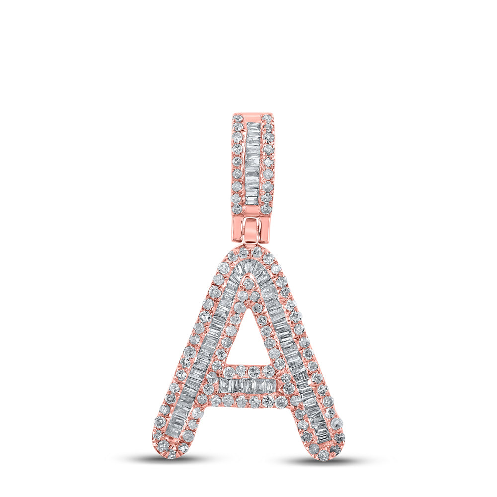 1/2CTW-DIA P1P2 MENS INITIAL "A" PENDANT