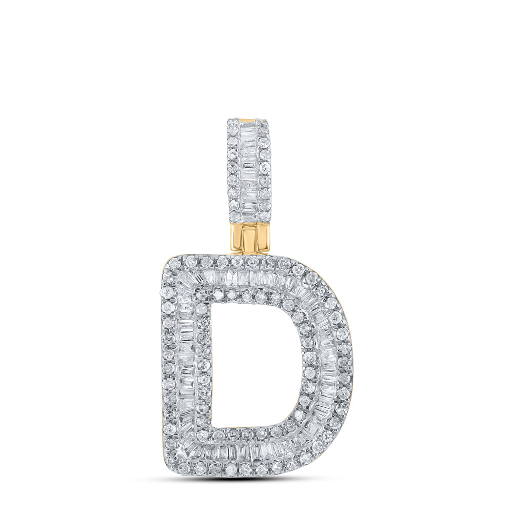 1/2CTW-DIA P1P2 MENS INITIAL "D" PENDANT