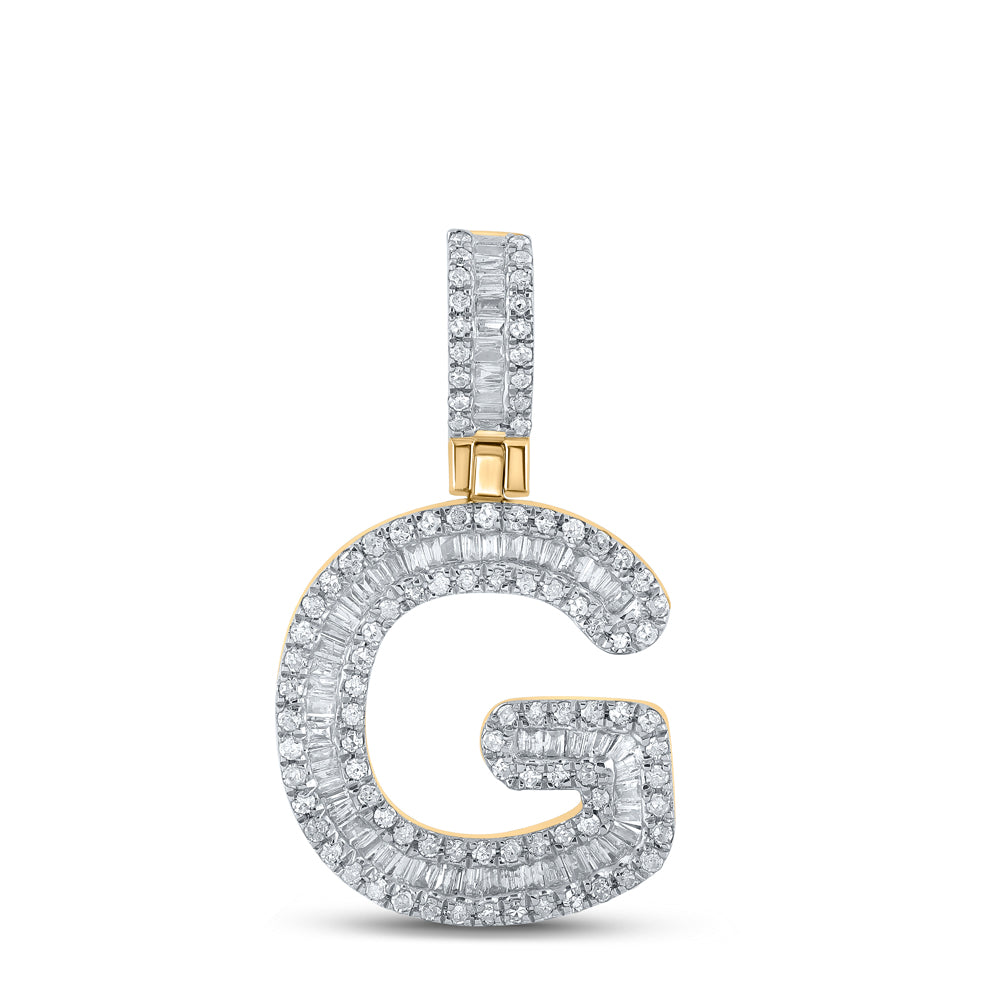 1/2CTW-DIA P1P2 MENS INITIAL "G" PENDANT