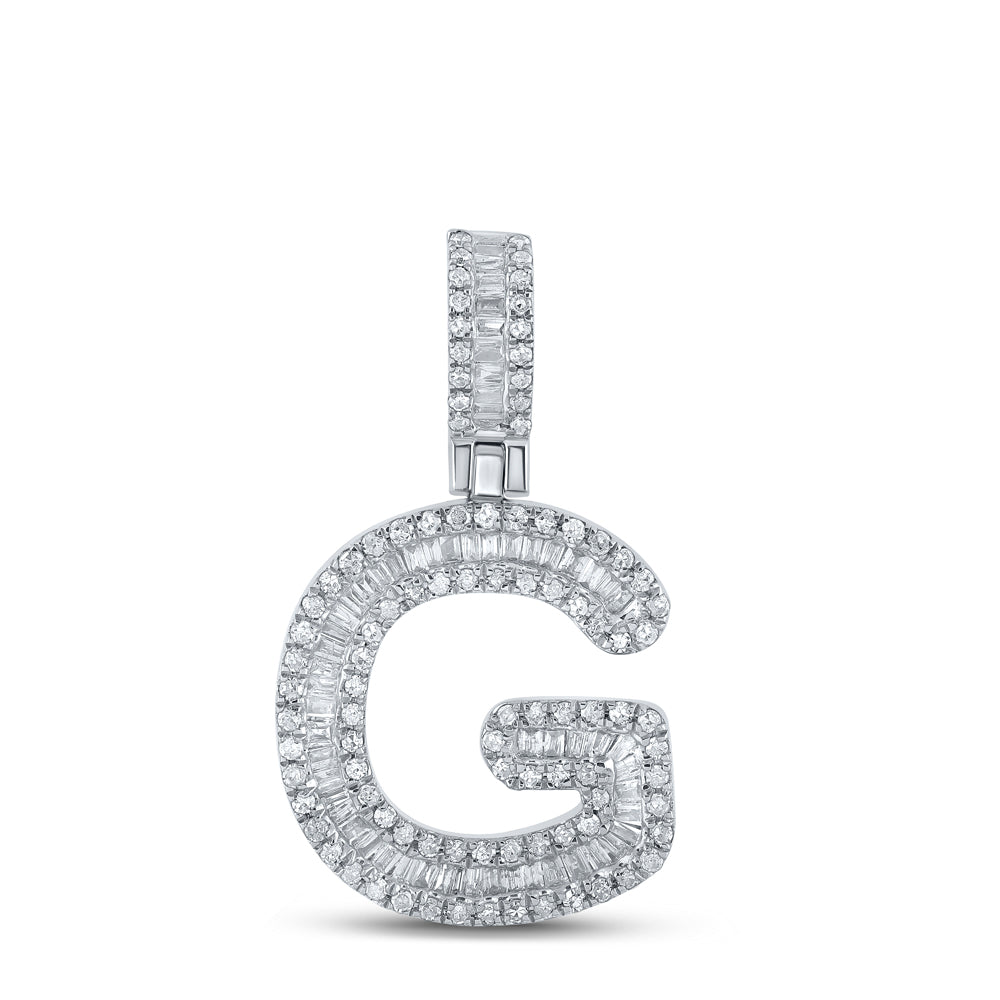 1/2CTW-DIA P1P2 MENS INITIAL "G" PENDANT