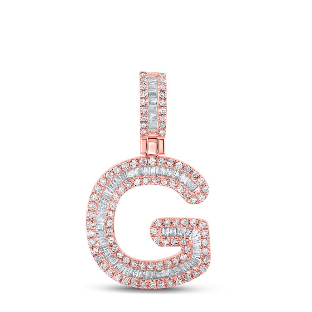1/2CTW-DIA P1P2 MENS INITIAL "G" PENDANT