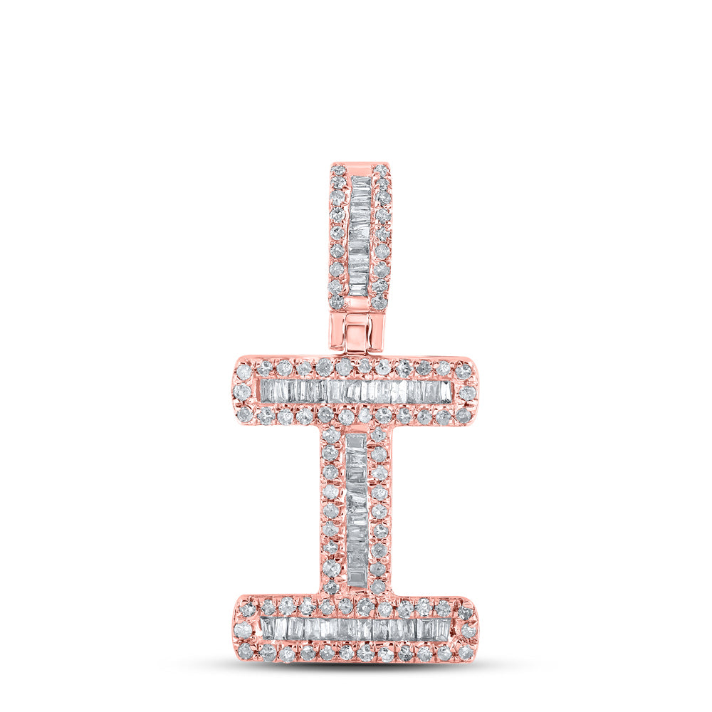 3/8CTW-DIA P1P2 MENS INITIAL "I" PENDANT