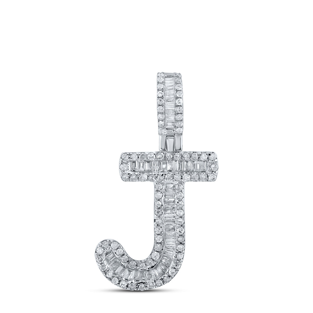 3/8CTW-DIA P1 MENS INITIAL "J" PENDANT