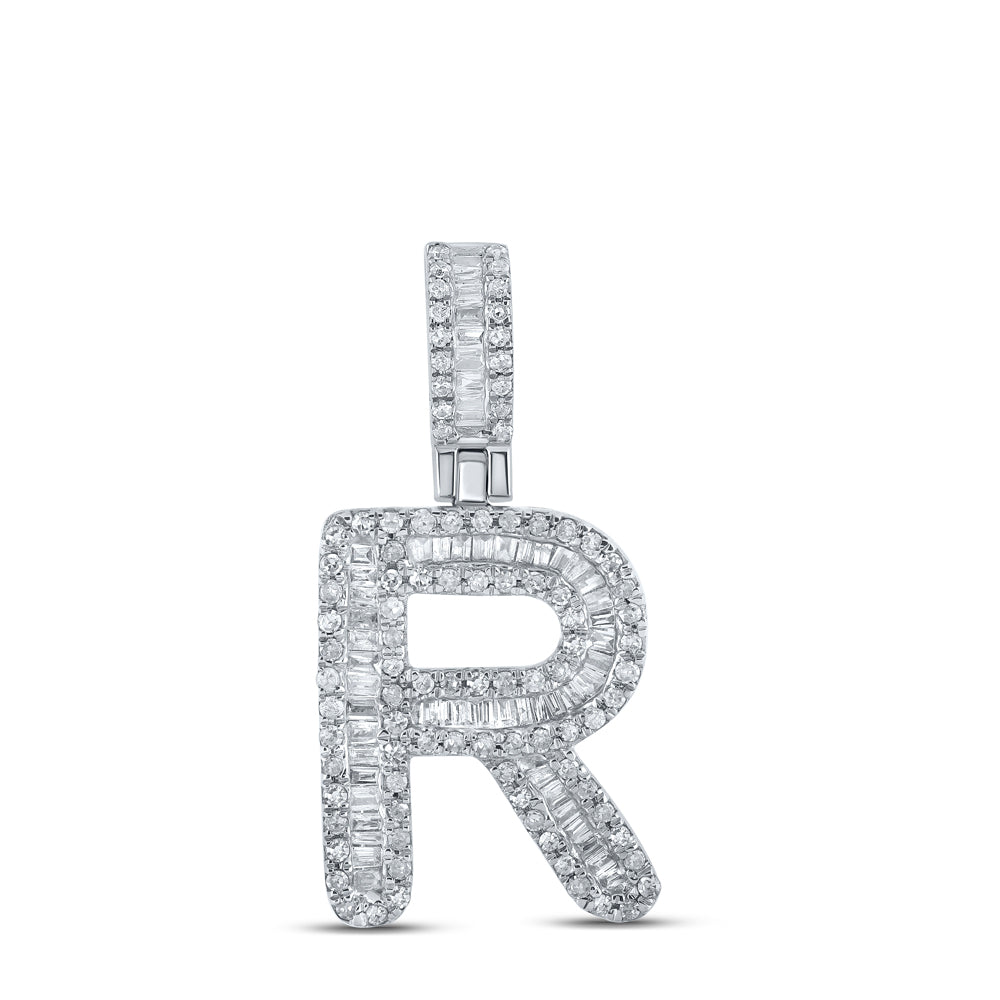 1/2CTW-DIA P1P2 MENS INITIAL "R" PENDANT