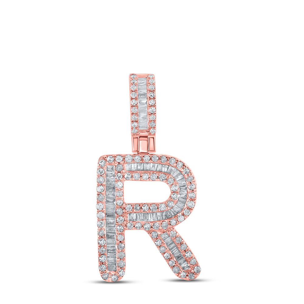 1/2CTW-DIA P1P2 MENS INITIAL "R" PENDANT