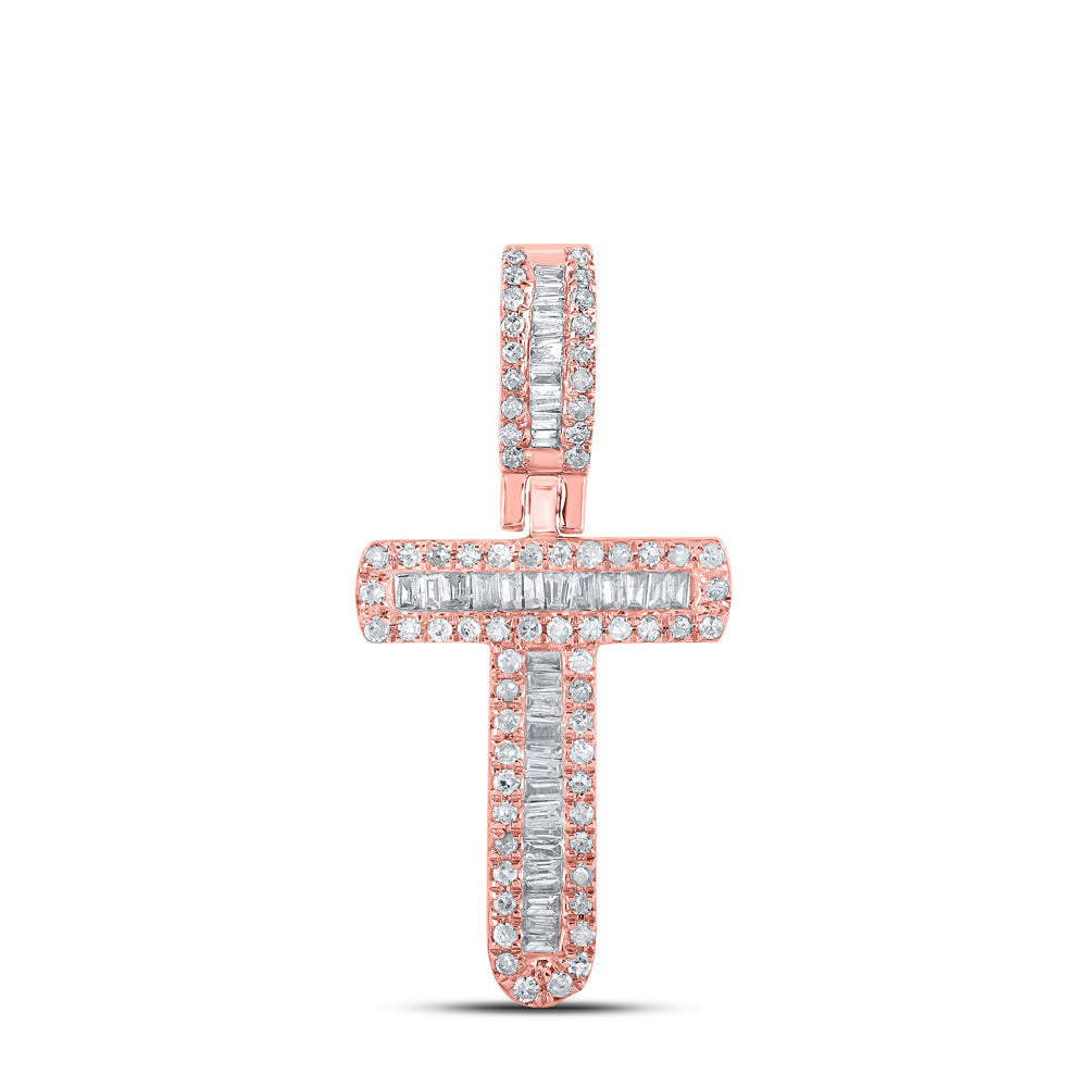 1/3CTW-DIA P1P2 MENS INITIAL "T" PENDANT