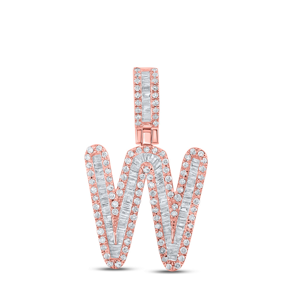 5/8CTW-DIA P1 MENS INITIAL "W" PENDANT