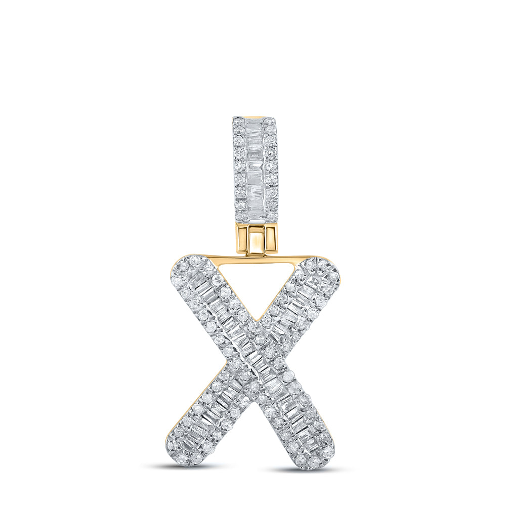 3/8CTW-DIA P1 MENS INITIAL "X" PENDANT