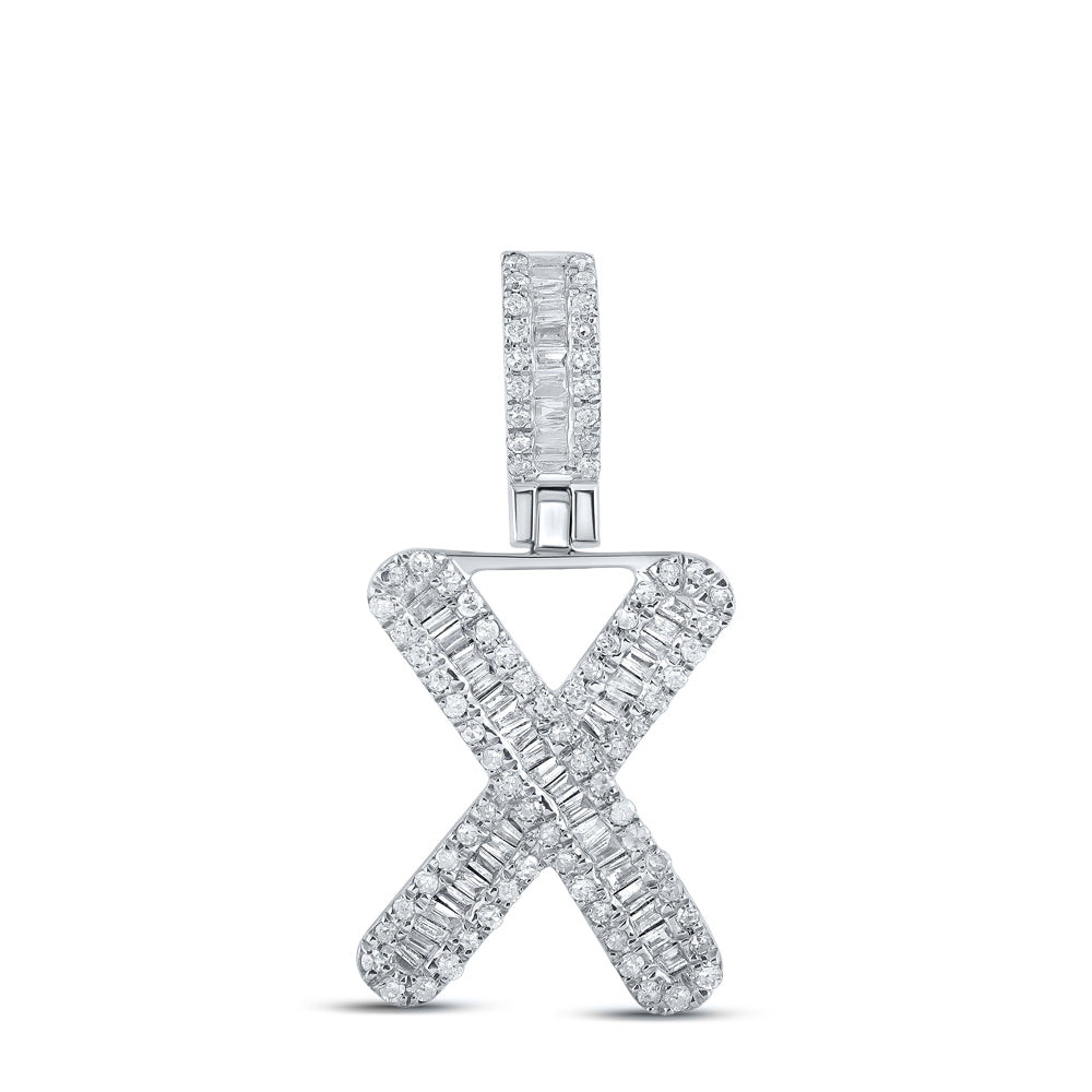 3/8CTW-DIA P1 MENS INITIAL "X" PENDANT