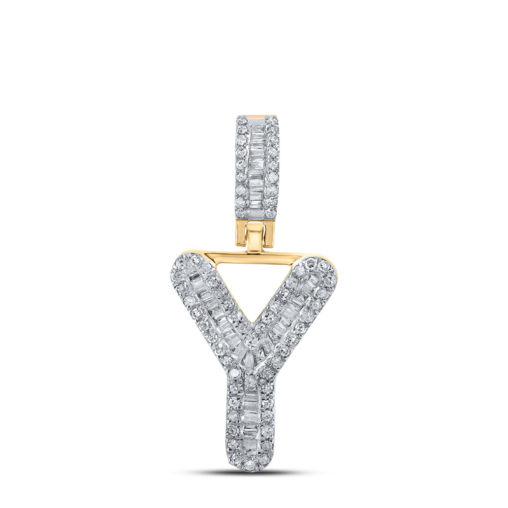 1/3CTW-DIA P1P2 MENS INITIAL "Y" PENDANT