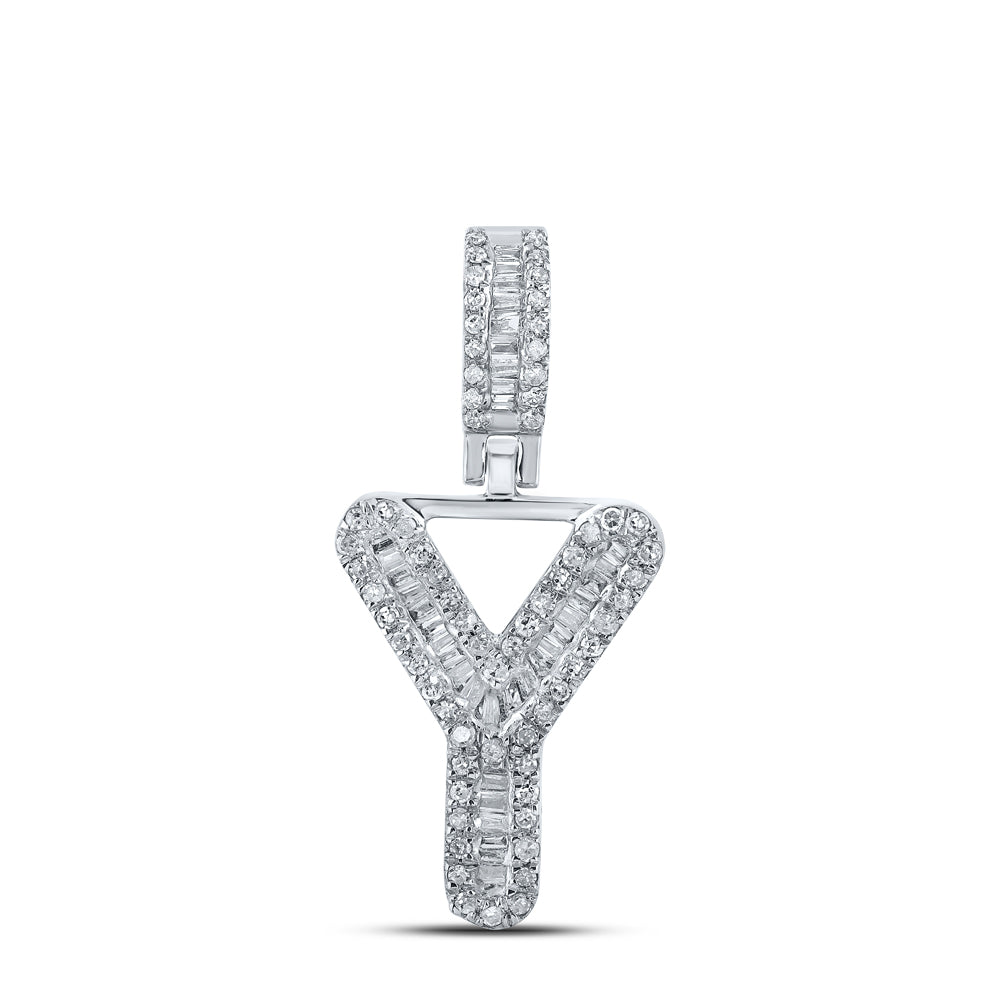 1/3CTW-DIA P1P2 MENS INITIAL "Y" PENDANT