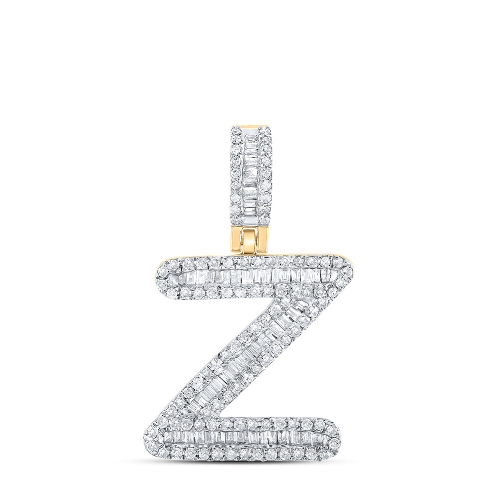 1/2CTW-DIA P1P2 MENS INITIAL "Z" PENDANT