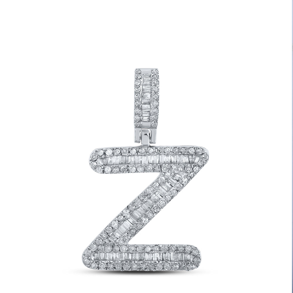 1/2CTW-DIA P1P2 MENS INITIAL "Z" PENDANT