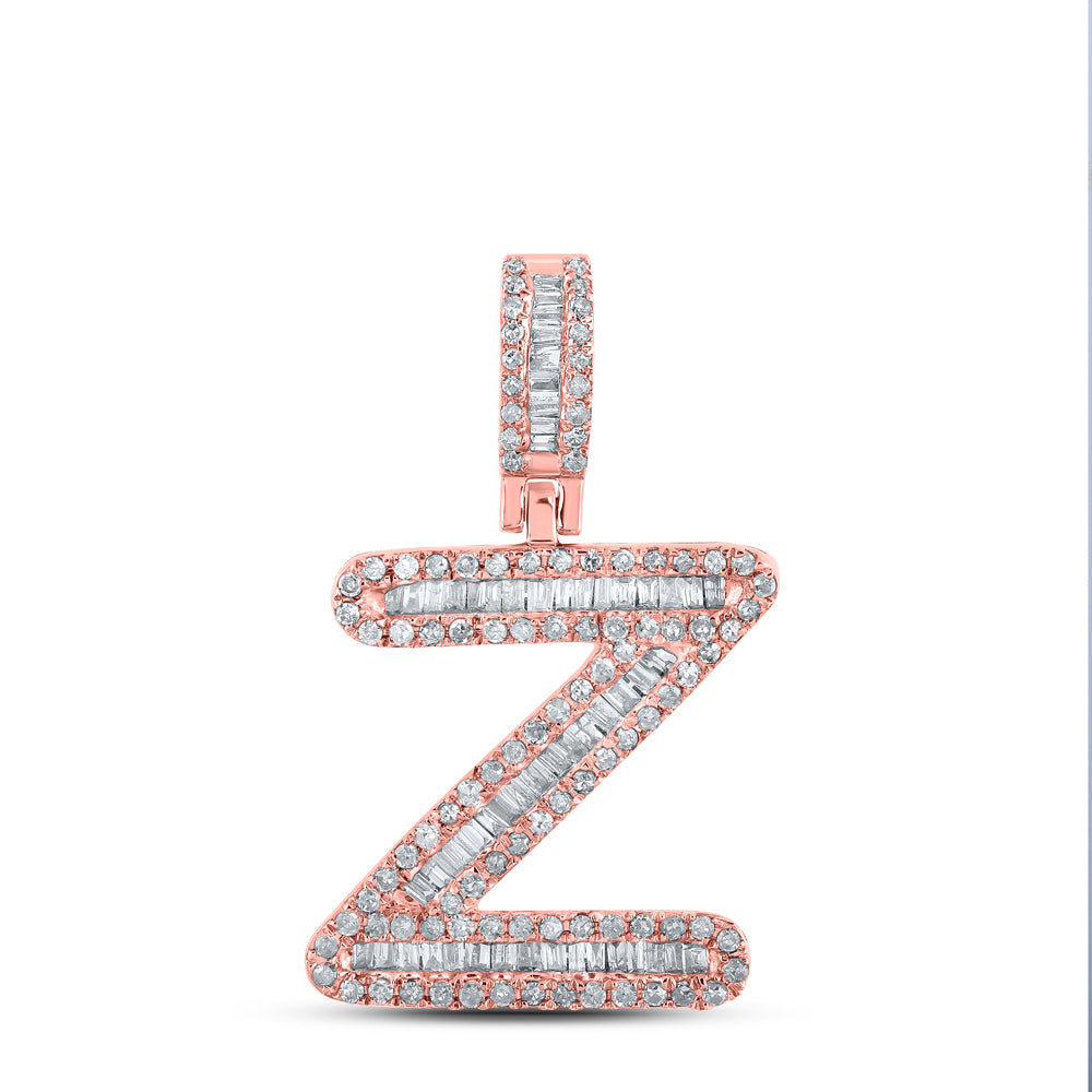 1/2CTW-DIA P1P2 MENS INITIAL "Z" PENDANT