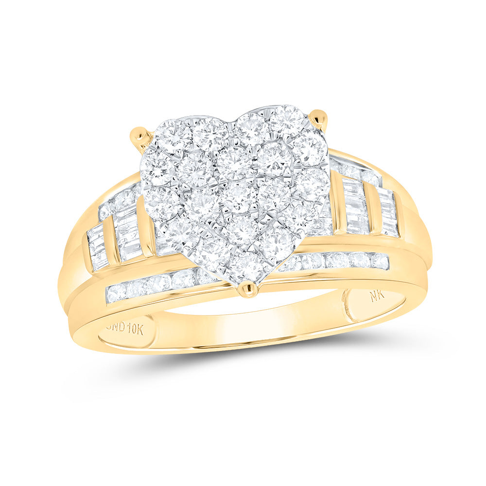 1CTW-DIA NK FASHION HEART RING S6