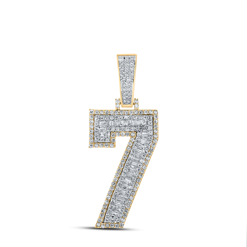 1 1/3CTW-DIA CN NUMBER "7" MENS CHARM