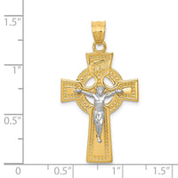 Load image into Gallery viewer, 14k Two-tone INRI Celtic Crucifix Pendant

