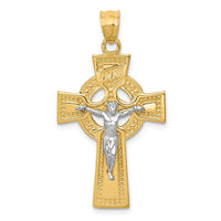 Load image into Gallery viewer, 14k Two-tone INRI Celtic Crucifix Pendant
