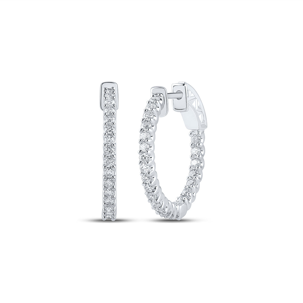 1 CTW-DIA NK HOOPS EARRING
