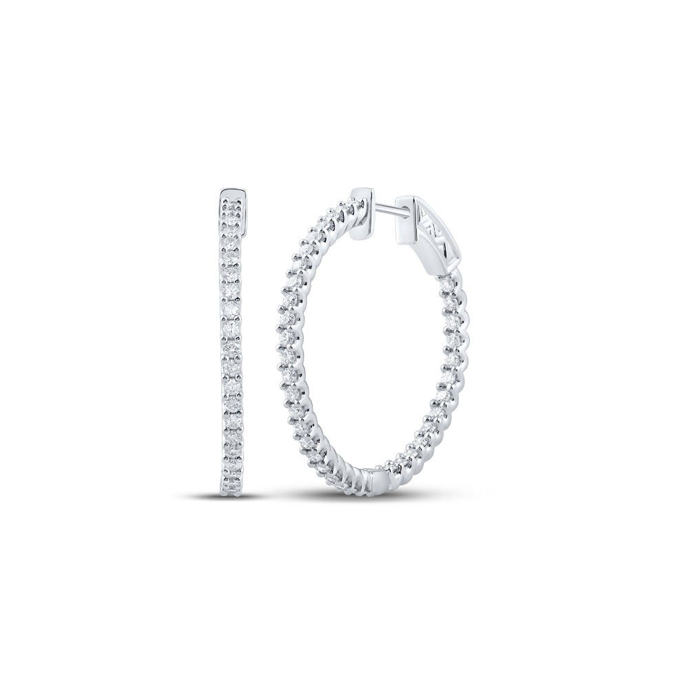 1 1/2CTW-DIA NK HOOPS EARRING