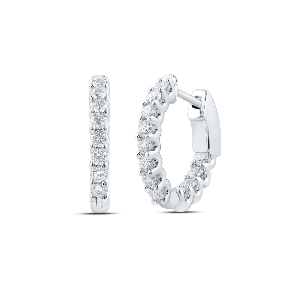1 CTW-DIA NK HOOPS EARRING