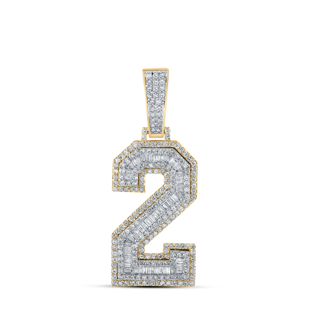 1 5/8CTW-DIA CN NUMBER "2" MENS CHARM