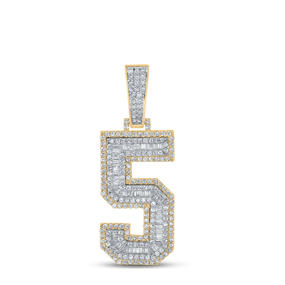 1 5/8CTW-DIA CN NUMBER "5" MENS CHARM